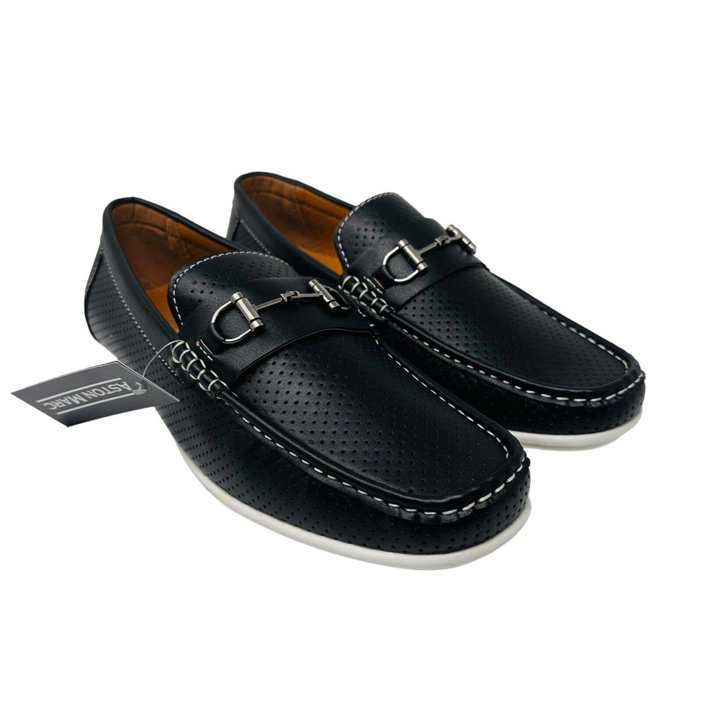 New Aston Marc Walk Mens Sz 10.5M Black Loafers Shoes Vegan NIB